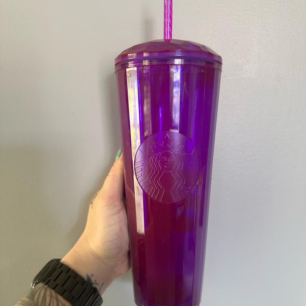 Starbucks Deep Purple Kaleidoscope Dome Cold Cup Tumbler 24 oz